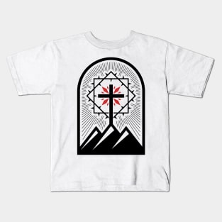 Cross of Jesus Christ on Mount Golgotha. Kids T-Shirt